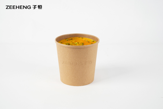 Bacias biodegradáveis do papel de embalagem dos copos da sopa de 12 onças com tampas