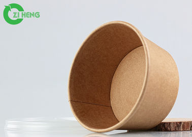 8oz descartáveis levam embora a bacia feita sob encomenda de Logo Printed Brown Kraft Paper para o iogurte da sopa