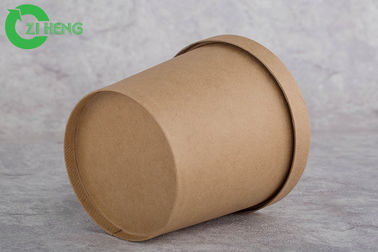 Copos grossos da sopa do papel de embalagem da única parede, caixa Brown copos de papel de 8 onças com tampas