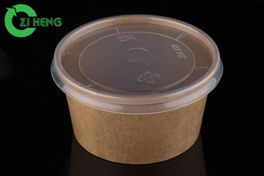 Bacia biodegradável 16oz do papel de embalagem de utilização alimentar com a tampa dos PP para a sopa da salada