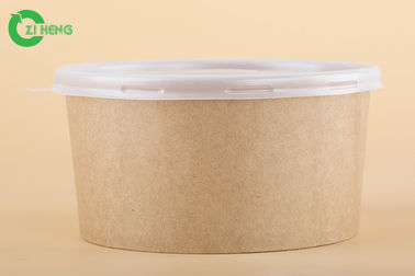 O PE alinhou as bacias de papel do alimento para a tampa branca dos PP da salada/massa Eco 100% amigável