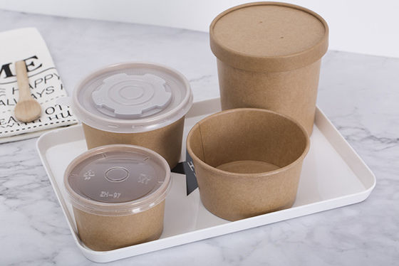 Bacia de sopa de papel descartável personalizada leakproof do copo da sopa do produto comestível