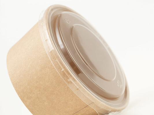 Bacias de salada descartáveis de 25 onças 750ml Kraft com as tampas para a salada e a sopa Eco amigável